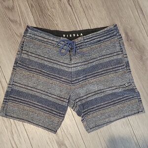 VISSLA Heathered Blue and Gray Shorts